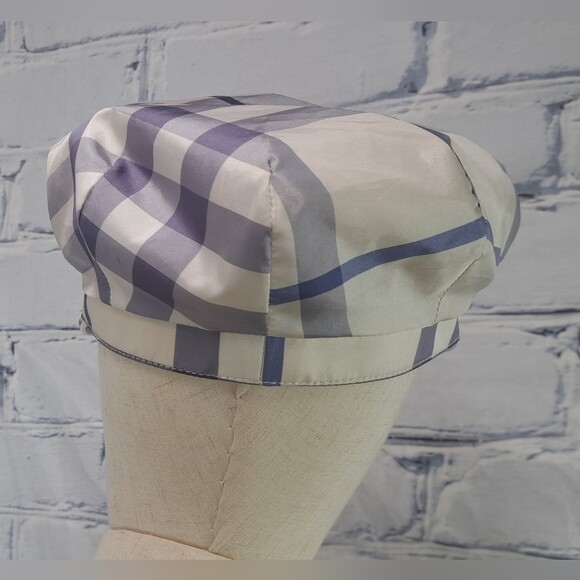 Burberry Womens Newsboy Hat Cap Purple Nova Check England Vintage Y2K 90s Small main image 13
